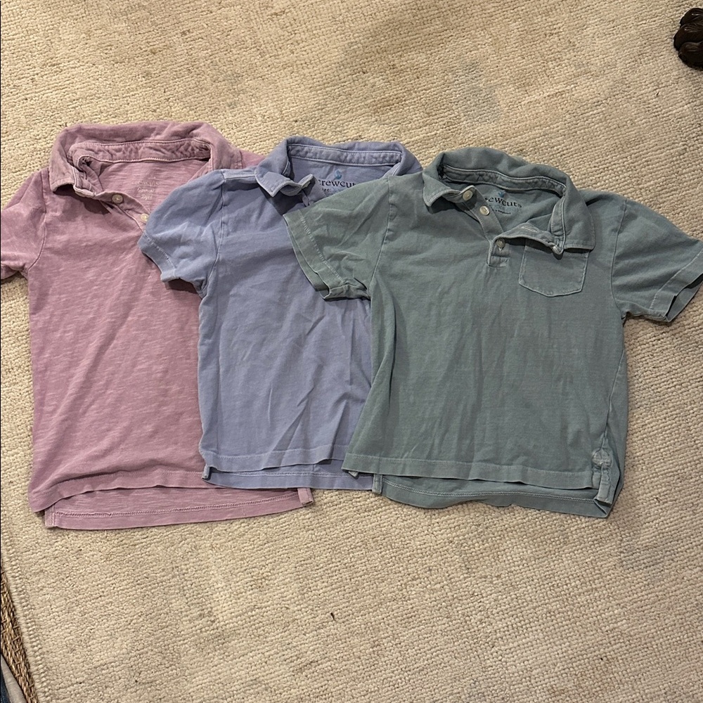 Crewcuts Garment Dyed Polo in Soft Pink and Gray